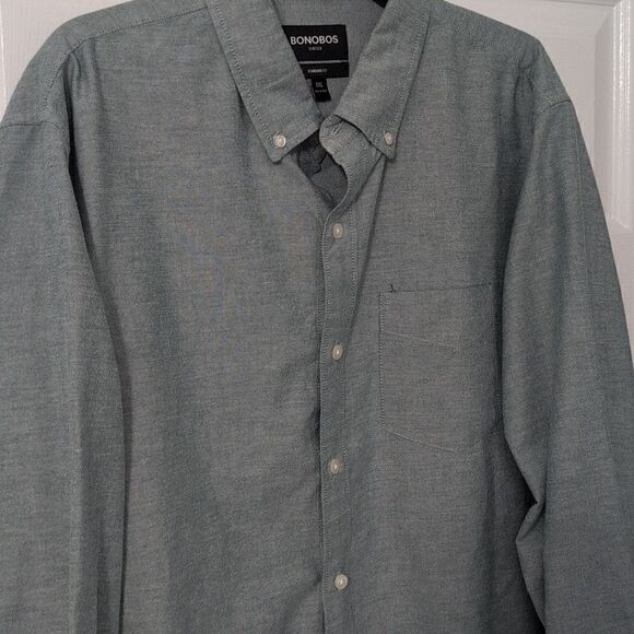 Bonobos Green Button Up Dress Shirt. Stretch. Men's XXL - Picture 3 of 7